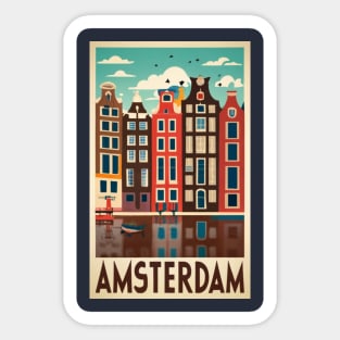 A Vintage Travel Art of Amsterdam - Netherlands Sticker